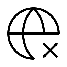 globe simple x thin icon