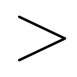 greater than thin icon