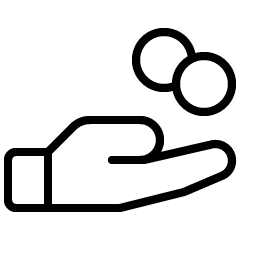 hand coins thin icon