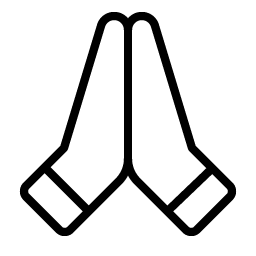 hands praying thin icon