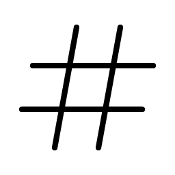 hash thin icon