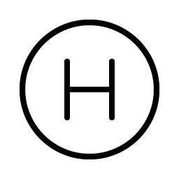 letter circle h thin icon