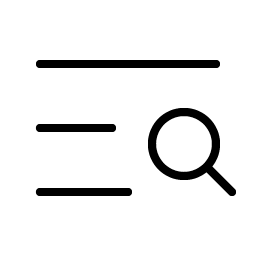 list magnifying glass thin icon