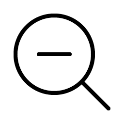 magnifying glass minus thin icon