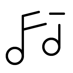 music notes minus thin icon