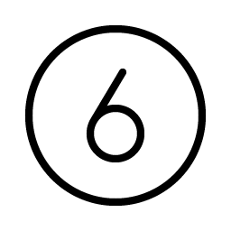 number circle six thin icon