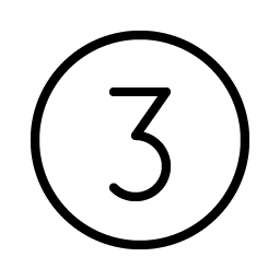 number circle three thin icon