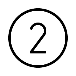 number circle two thin icon