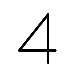 number four thin icon