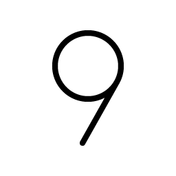 number nine thin icon