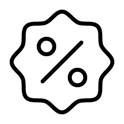 seal percent thin icon