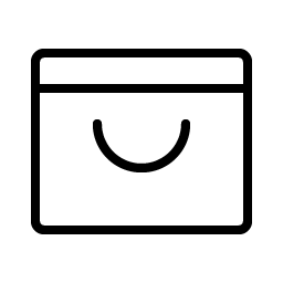 shopping bag open thin icon