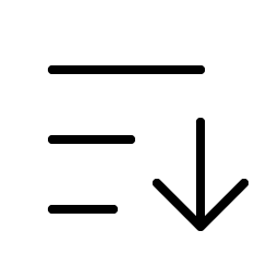 sort ascending thin icon