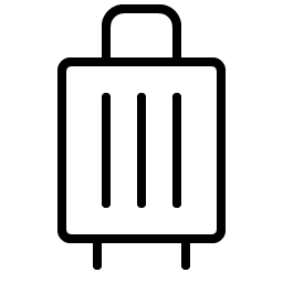 suitcase rolling thin icon