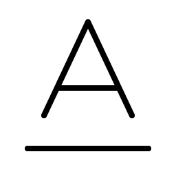 text a underline thin icon