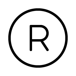 trademark registered thin icon