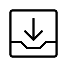 tray arrow down thin icon